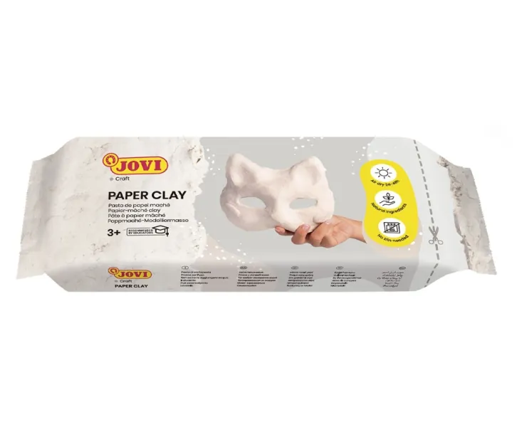 Jovi Pasta de Papel Maché 680gr - Lista para Usar, Secado al Aire, Color Blanco
