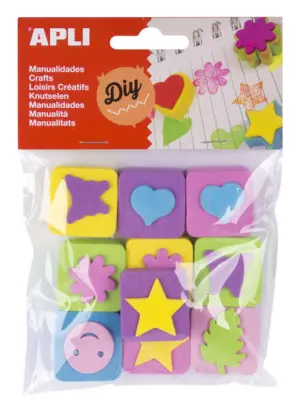 Apli Mini Sellos Goma Eva - Pack de 10 Unidades para Manualidades y Decoración