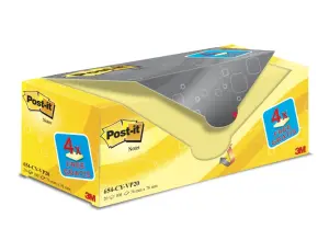 Post-It Bloc Notas 654 100H 76x76 Canary Yellow Paquete 16 Ud + 4 Ud Gratis