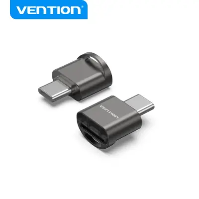 Vention Lector de Tarjetas MicroSD USB 2.0 Tipo C Color Negro Galvanoplastia Níquel