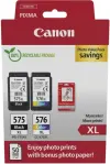 Canon PG-575XL/CL-576XL Multipack de 2 Cartuchos de Tinta Originales y 50 Hojas de Papel Fotográfico