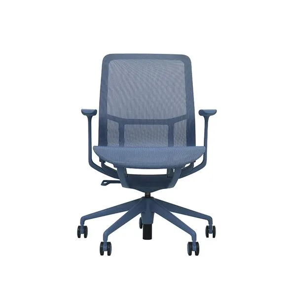Cromad Gama Sense Elegance Silla De Oficina - Piston De Gas De Grado 4 - Respaldo Ergonomico - Malla Elastica 3D Transpirable - Reposabrazos Ajustables - Color Azul