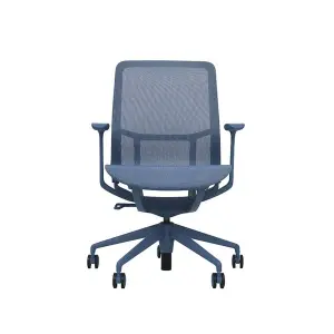 Cromad Gama Sense Elegance Silla de Oficina Ergonomica con Respaldo de Malla 3D Azul