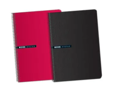 Enri Cuaderno Espiral Tapa Dura 100H Folio 70g Cuadrícula 4x4 Negro