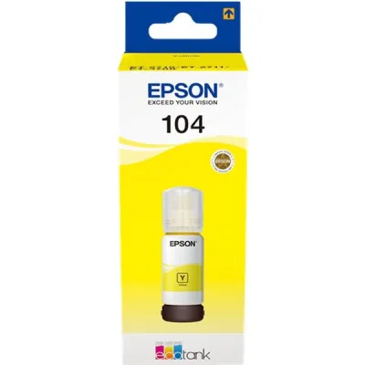 Epson Tinta Bote Amarillo Ecotank Nº 104 para ET-2710, 2711, 2726, 2815