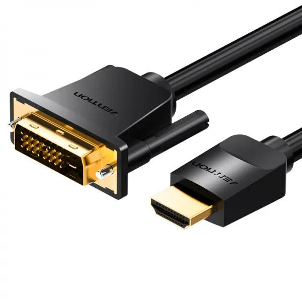 Vention Conversor DVI Macho a HDMI Macho 1m Color Negro