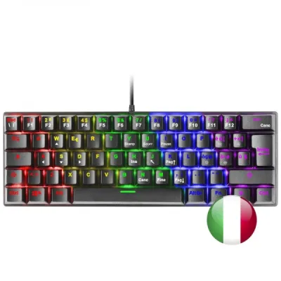 Mars Gaming MK60 Teclado Mecánico Ultra-Compacto 60% RGB Antipolvo Multiplataforma Negro