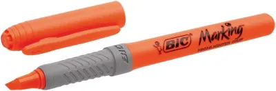 Bic Marcador Fluorescente Grip Texturizado Punta Biselada Color Naranja 1.60-3.30 mm