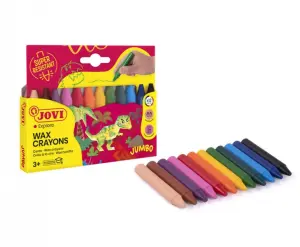 Jovi Estuche Jumbo de 12 Ceras Redondeadas Resistentes en Colores Surtidos