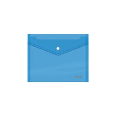 Dohe Sobre Portadocumentos A5 - Cierre De Broche - Polipropileno Cristal Transparente 150 Micras - Color Azul