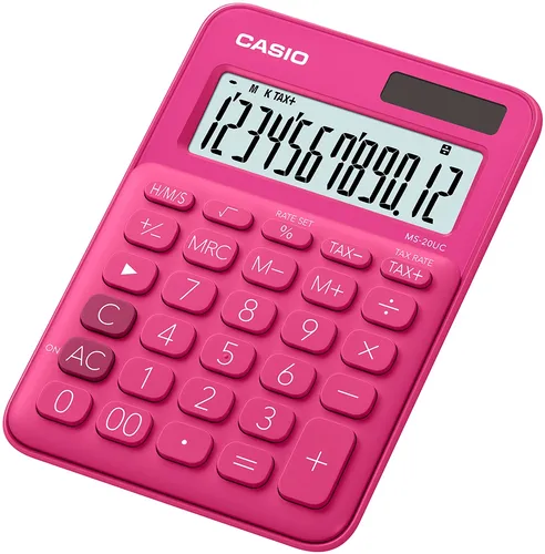 Casio Calculadora De Oficina Sobremesa Fucsia 12 Dígitos Ms-20Uc