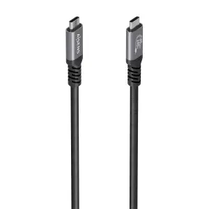 Aisens Cable USB-C Macho - Soporta hasta 240W - Longitud 0.5m - Velocidad de Transferencia hasta 40Gbps - Resolucion 8K - Aluminio - Color Negro
