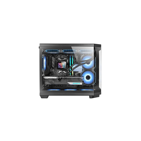 Mars Gaming Mc-3Tcorem Minitorre Ultracompacta - Soporte Microatx/Mini-Itx - Triple Cristal Templado - Doble Camara - 5 Ranuras De Expansion - 435X287X370Mm - Color Negro
