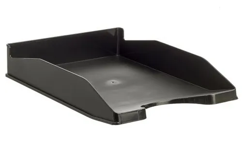 Archivo 2000 Bandeja Antimicrobiana Apilable En 3 Posiciones Fondo Liso Din A4 Y Folio 345X255X60 Mm Negro