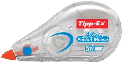 Tipp-Ex Mini Pocket Mouse Cinta Correctora 5Mm X 6M - Escritura Instantanea - Carcasa Transparente