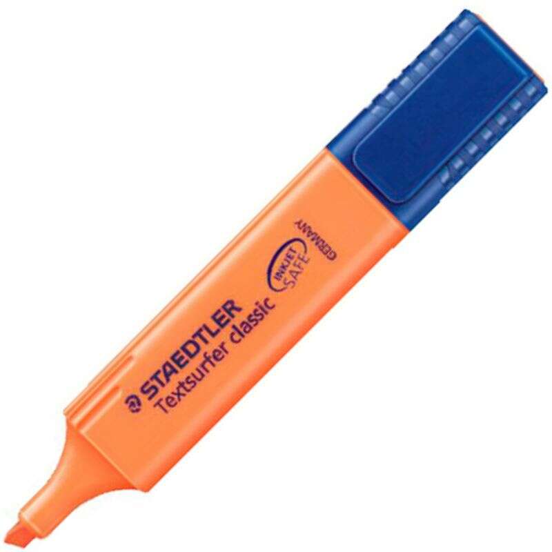 Staedtler Textsurfer Classic 364 Marcador Fluorescente - Punta Biselada - Trazo Entre 1 - 5Mm - Tinta Con Base De Agua - Color Naranja