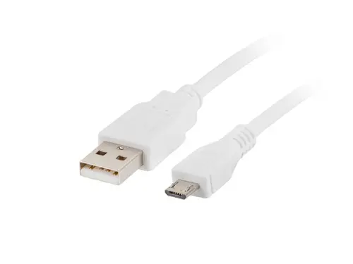 Lanberg Cable USB 2.0 1 m Micro-USB A a USB A Blanco