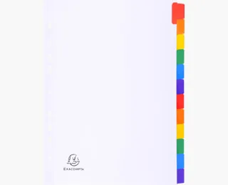 Exacompta Separadores Cartulina Blanca 160g 12 Posiciones A4 Pestañas Colores
