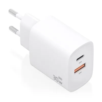 Aisens Cargador GaN 30W USB-C PD3.0 con Tecnología AI - Color Blanco