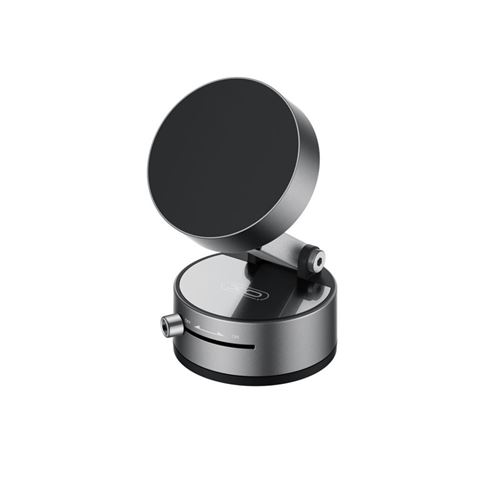 Xo C170 Soporte Magnetico De Coche Para Smartphones - Fijacion Por Vacio - Rotacion 360º - Boton De Liberacion  - Aro Metalico Incluido - Color Negro