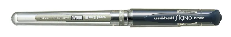 Uni-Ball Signo Broad Um-153 Roller De Tinta Gel - Punta De Bola 1Mm - Trazo Estilografico - Sujecion De Caucho - Color Azul Oscuro