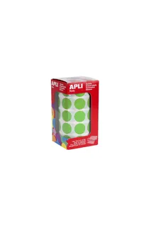Apli Pack de 1.770 Gomets Redondos Ø 20mm Adhesivo Permanente Color Verde Claro