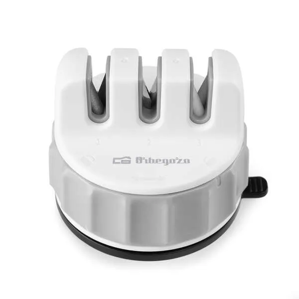 Orbegozo Afilador De Cuchillos Cu 2500 Orbegozo - Practico Y Eficiente - 3 Etapas De Afilado - Diamante - Carburo De Tungsteno Y Ceramica - Facil De Usar - Base Con Ventosa - Compacto Y Seguro