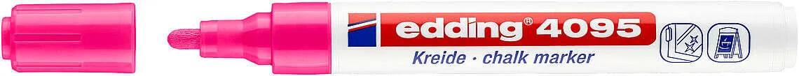 Edding 4095 Rotulador De Tiza Liquida - Punta Redonda - Trazo Entre 2 Y 3Mm - Olor Neutro  - Color Rosa Neon