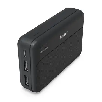 Hama Power Pack Pocket-10 Batería Externa 10000mAh USB-C USB-A Carga Rápida Negro