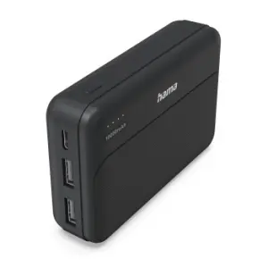 Hama Power Pack Pocket-10 Batería Externa 10000mAh USB-C USB-A Carga Rápida Negro