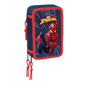 Safta Spider-Man Plumier 3 Pisos 37 Piezas 1.3L Color Azul Marino