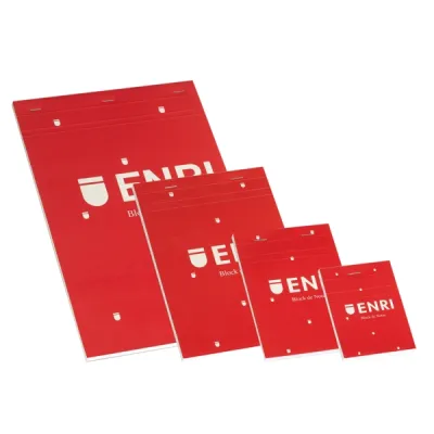 Enri Bloc De Notas Grapado 80 Hojas Liso A4 Tapa Blanda Color Rojo