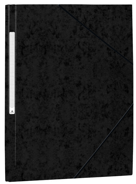 Mariola Carpeta De Carton Simil Prespan Con Etiqueta En Lomo Folio 500Gr/M2 - Medidas 34X25Cm - Cierre Con Goma Elastica - Color Negro