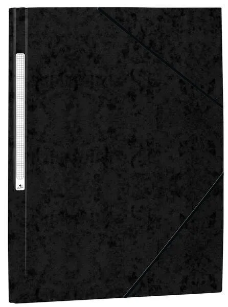 Mariola Carpeta De Carton Simil Prespan Con Etiqueta En Lomo Folio 500Gr/M2 - Medidas 34X25Cm - Cierre Con Goma Elastica - Color Negro