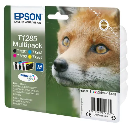 Epson T1285 Pack 4 Cartuchos de Tinta Originales