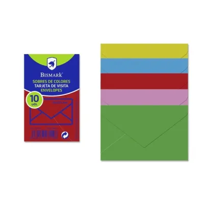 Bismark Sobre De Papel 90gr 76x120mm Colores Surtidos (10 Sobres)