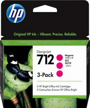 HP 712 Magenta Pack de 3 Cartuchos de Tinta Originales