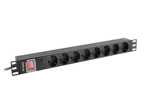 Lanberg Pdu-08F-0200-Bk Unidad De Distribución De Energía (Pdu) 8 Salidas Ac 1U Negro