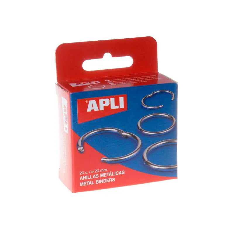 Apli Anillas Metálicas Articuladas Ø20mm Niqueladas - Caja 20 Unidades