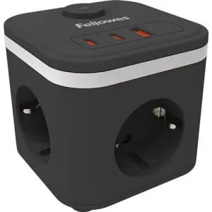 Fellowes Cubo Multienchufes Sobremesa 3 Tomas 230V + 2x USB-C 20W + 1x USB-A 18W