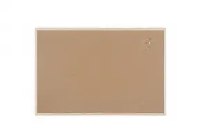 Bi-Office Tablero de Corcho Doble Cara 900x600mm Marco Natural