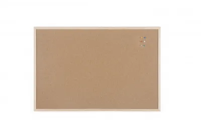 Bi-Office Tablero de Corcho Doble Cara 900x600mm con Marco Natural