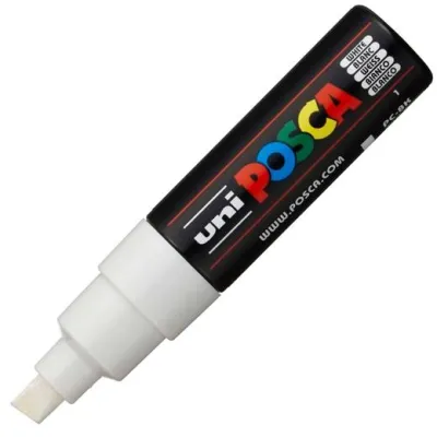 Posca Marcador  Pc-8K No Permanente Punta Biselada 8.0Mm Blanco