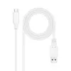 Nanocable Cable USB-C Macho a USB-A Macho 1m Blanco 3A