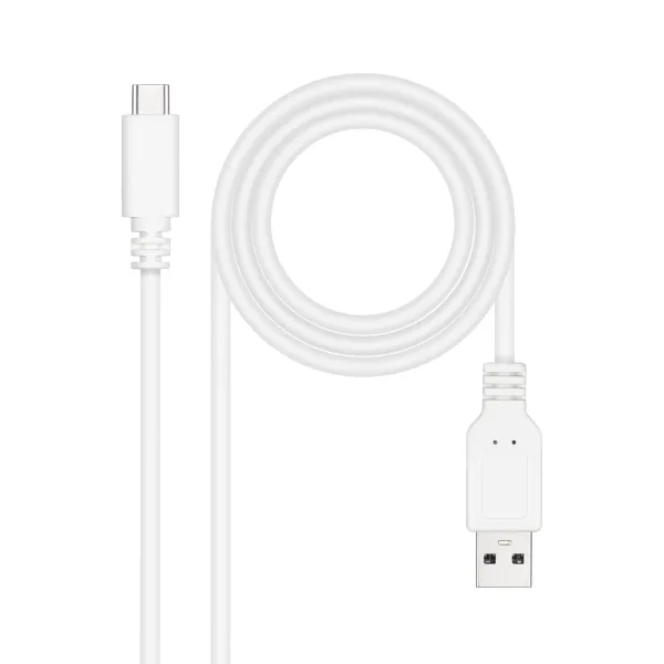 Nanocable Cable 2.0 3A Usb-C Macho A Usb-A Macho - Longitud 1M - Color Blanco