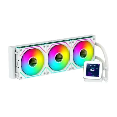 Abysm Oceanic LCD 360 ARGB Kit Refrigeración Líquida 3 Ventiladores 120mm Pantalla 2.8" Blanco