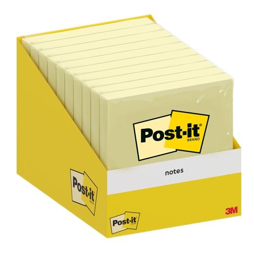 Post-It Bloc Notas 100H 76X76Mm Canary Yellow Paquete Cartón 10 Ud
