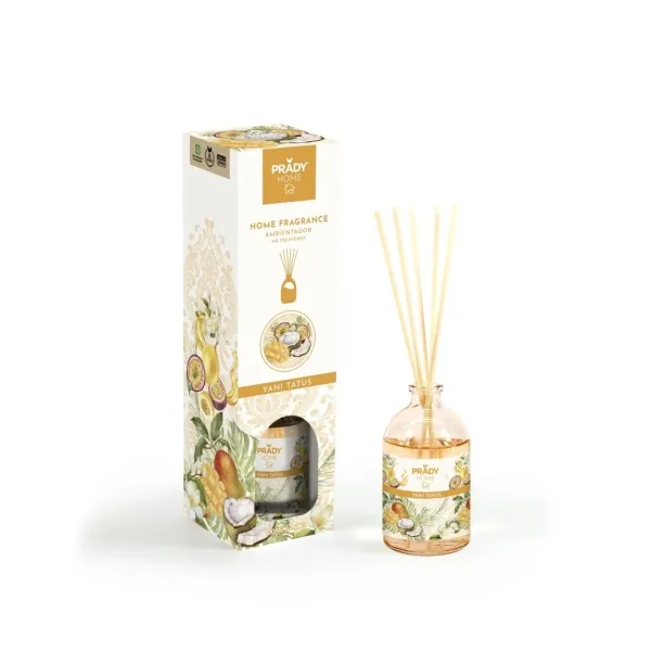 Prady Ambientador Mikado Yani Tatus - Frasco De Cristal 100 Ml Y Varitas Difusoras