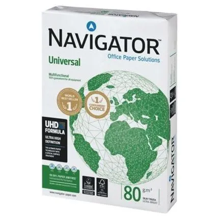 Navigator Papel Universal Din A4 80Gr Paquete 500H Blanco -Caja 5 Ud- *** Mas De 7 Cajas Se Paletiza,  Servicio Puerta Bajo, No Se Despaletizara Ni Subiran A Planta, Solo España ***