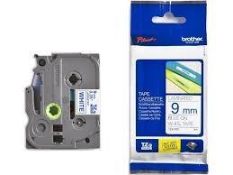 Brother Cinta Rotuladora Laminada Texto Azul Sobre Blanco - 9Mmx8M